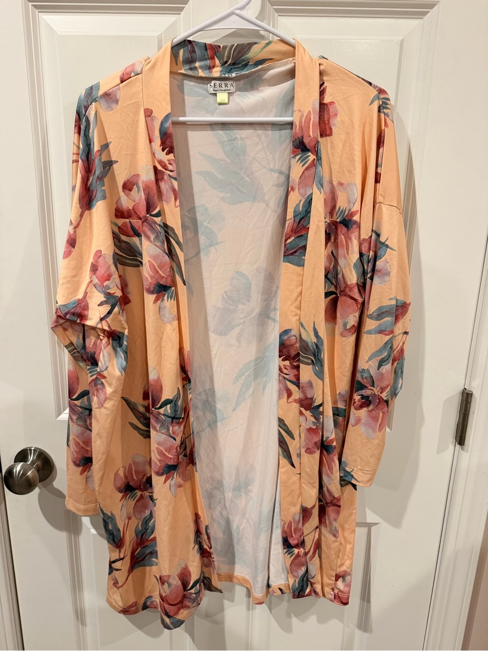 Serra Peach Open Front Cardigan Size Medium